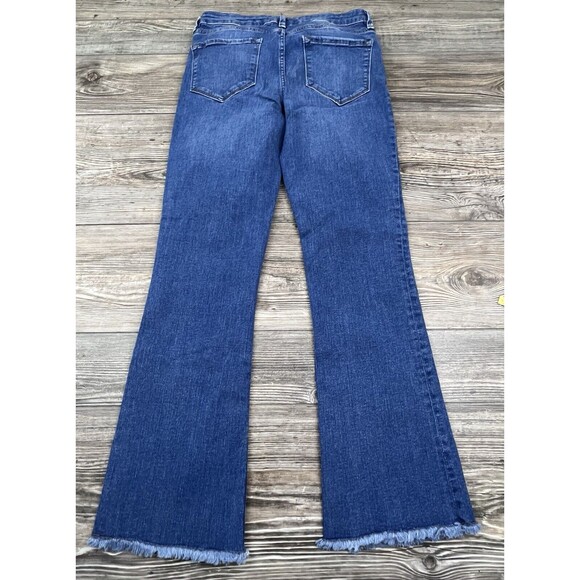 Free People Jeans Raw Bootcut Raw Hem Mid Rise Blue 29/27 Festival Boho Hippie - Picture 4 of 13